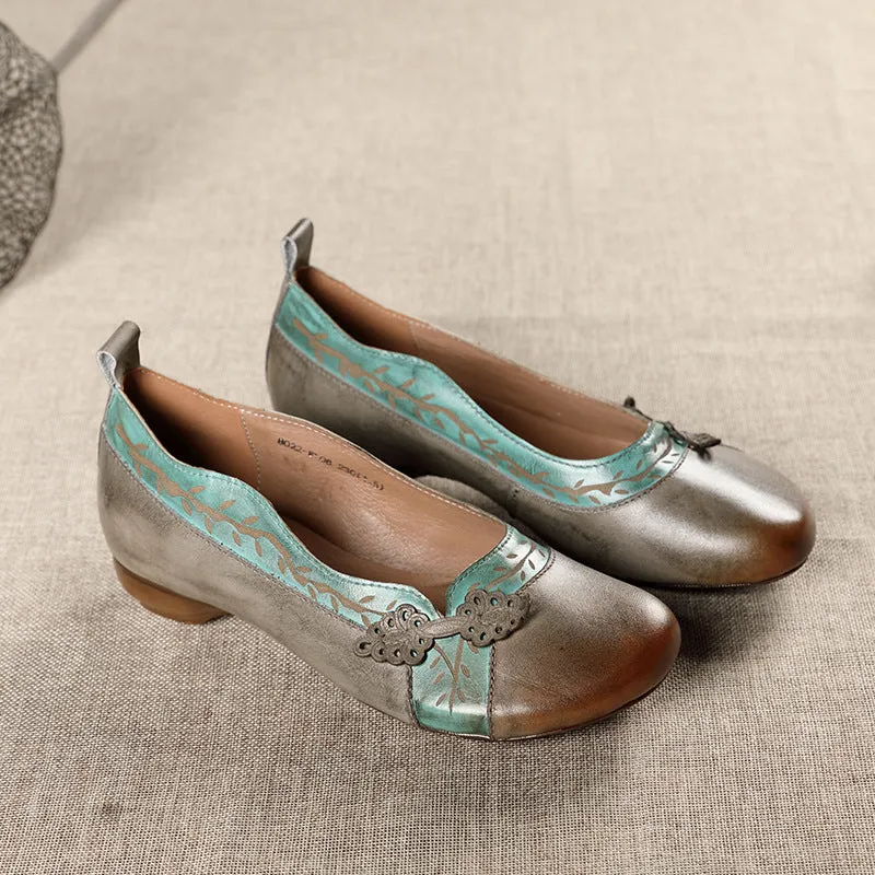 Retro Slip-On Round Toe All-match Women Shoes