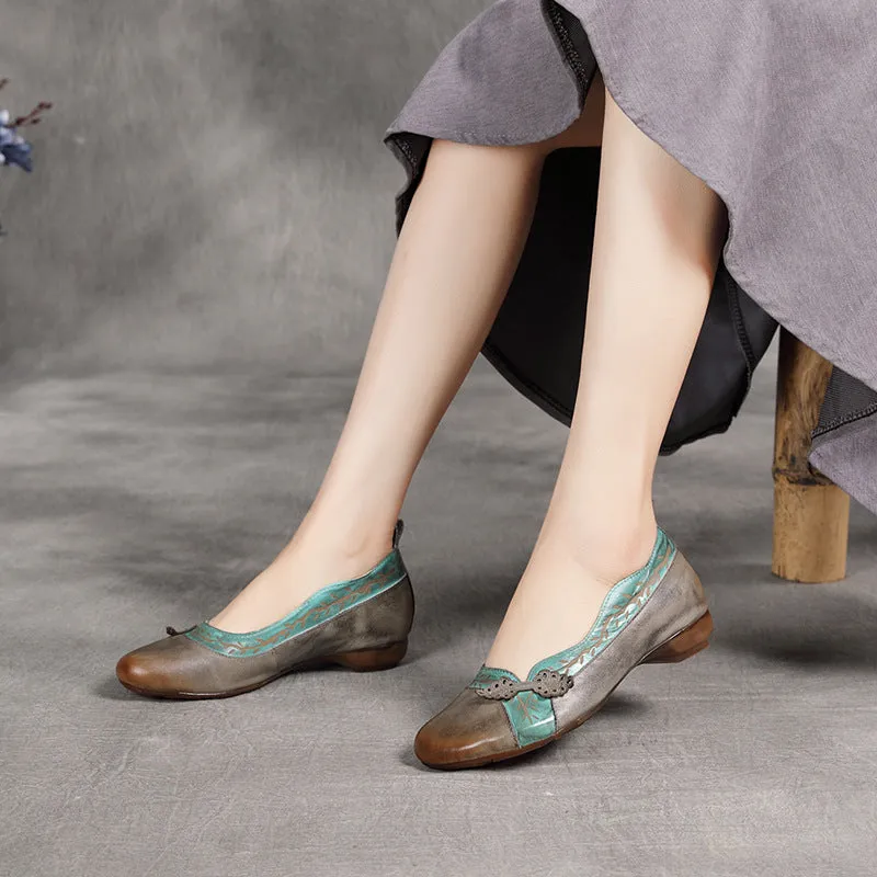 Retro Slip-On Round Toe All-match Women Shoes