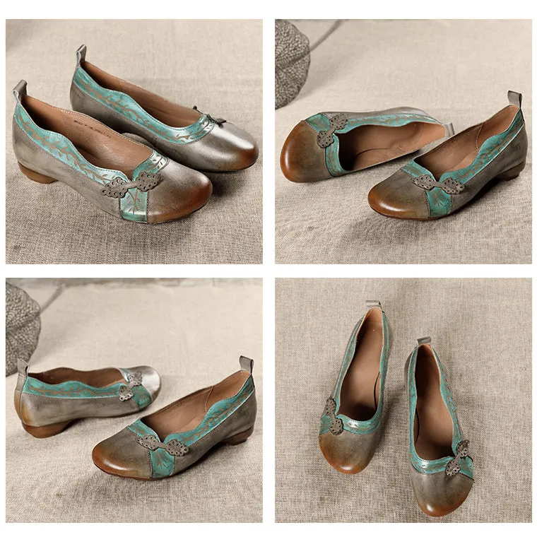 Retro Slip-On Round Toe All-match Women Shoes