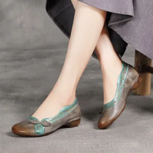 Retro Slip-On Round Toe All-match Women Shoes