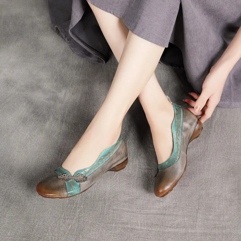 Retro Slip-On Round Toe All-match Women Shoes