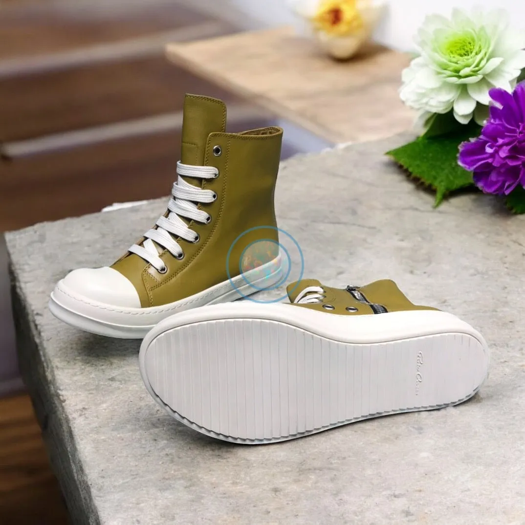 Rick Owens High Trainers - Olive