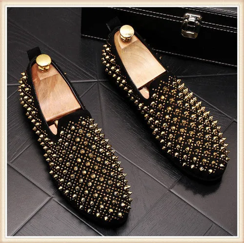 Rivets Stud Loafer Shoes Punk Style Dress Shoes
