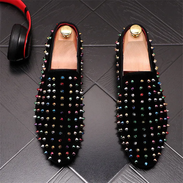 Rivets Stud Loafer Shoes Punk Style Dress Shoes