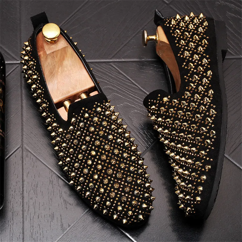 Rivets Stud Loafer Shoes Punk Style Dress Shoes