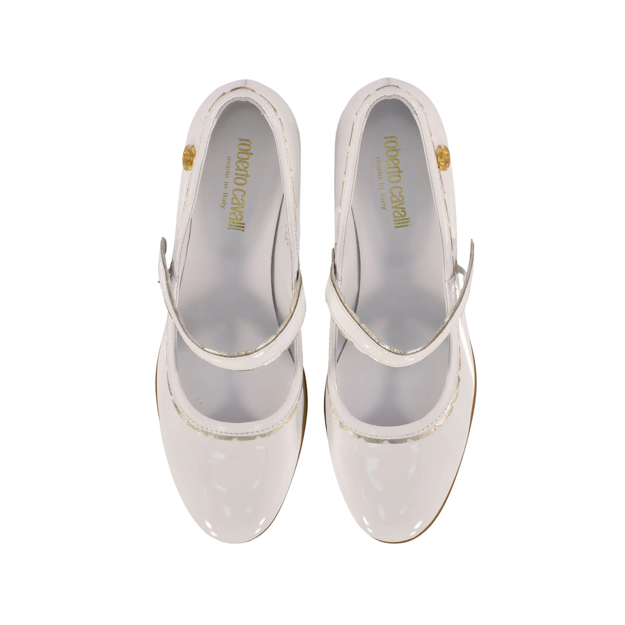 Roberto Cavalli Kids Girl's White Gold-Tone Ballerina