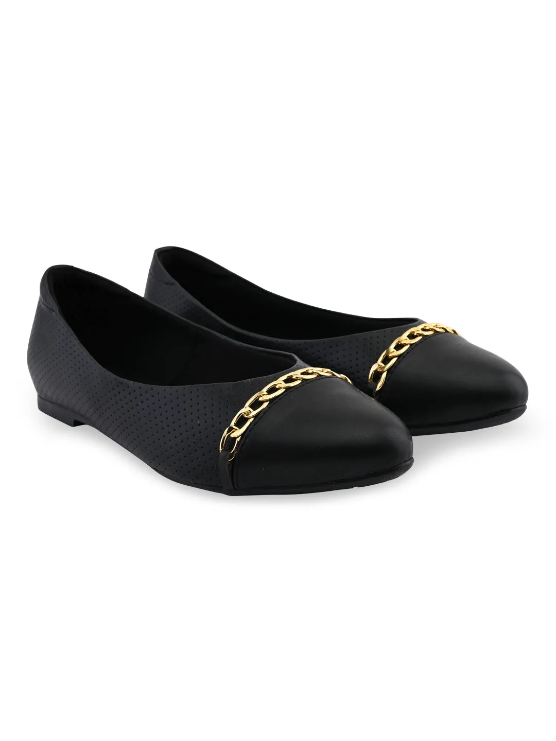 Rocia By Regal Black Women Buckled Ballerinas
