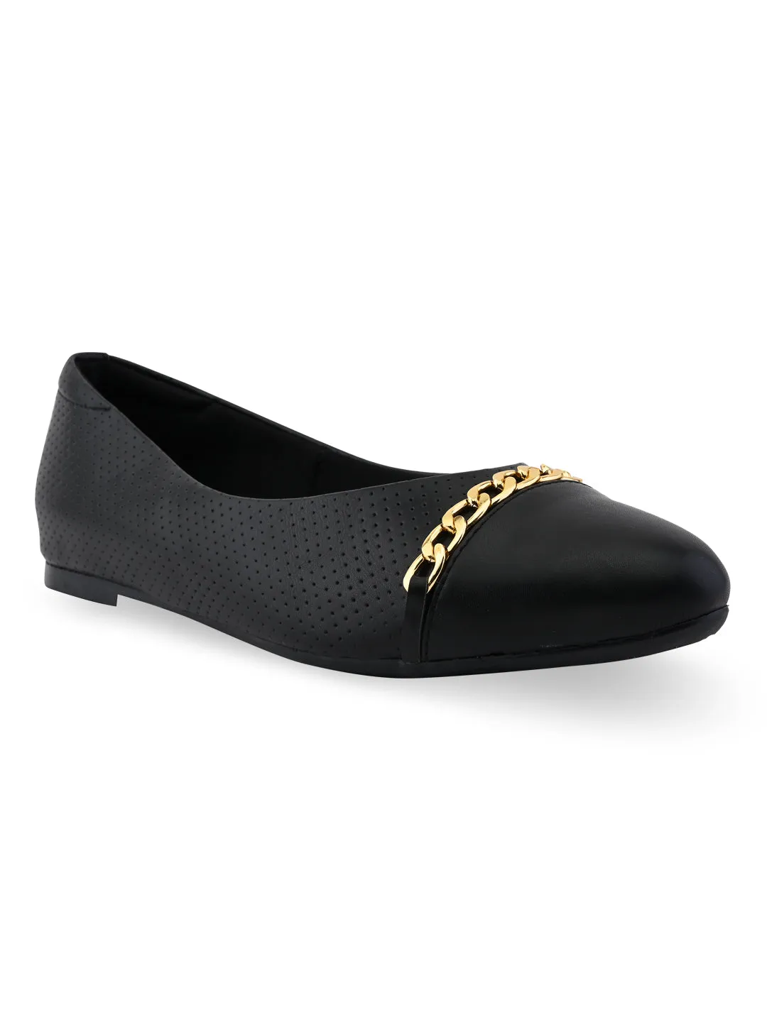 Rocia By Regal Black Women Buckled Ballerinas