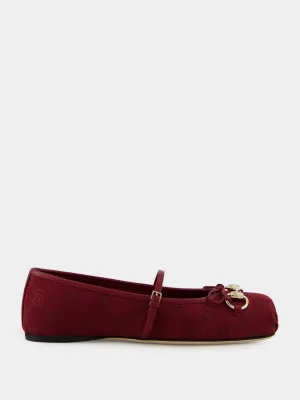 Rosso Ancora Red Horsebit Ballet Flat