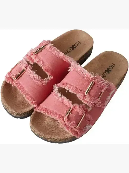 Roxoni - Women's Comfort Flat Sandals Double Buckle Adjustable Straps (Copy): FULL CASE OF 36 PAIRS ALL SIZES AND COLRS IN FOR 25% OFF / 11