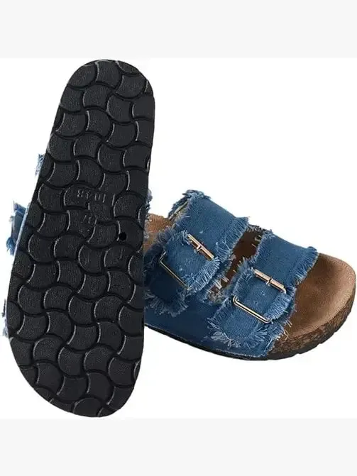 Roxoni - Women's Comfort Flat Sandals Double Buckle Adjustable Straps (Copy): FULL CASE OF 36 PAIRS ALL SIZES AND COLRS IN FOR 25% OFF / 11