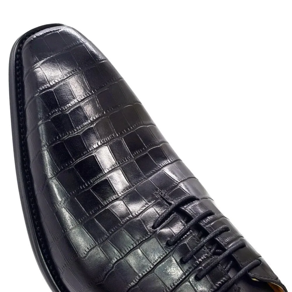 Shoes for Men Handmade Classic Crocodile Print Oxford Shoes
