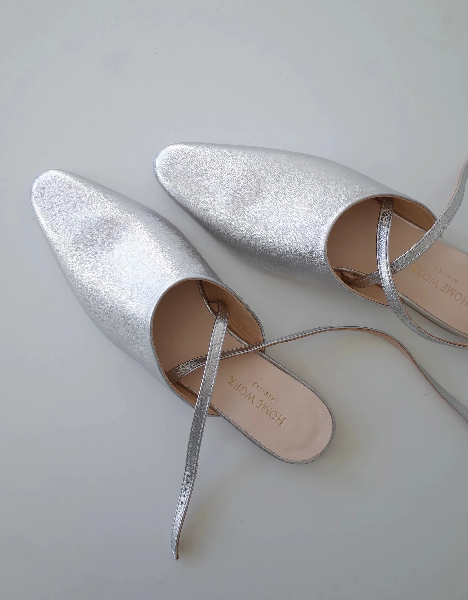 Silver Strap Mule Flats