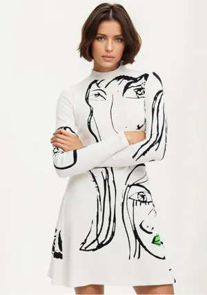 Stylish Printed Long-Sleeved Casual Dress for Effortless Everyday Elegance