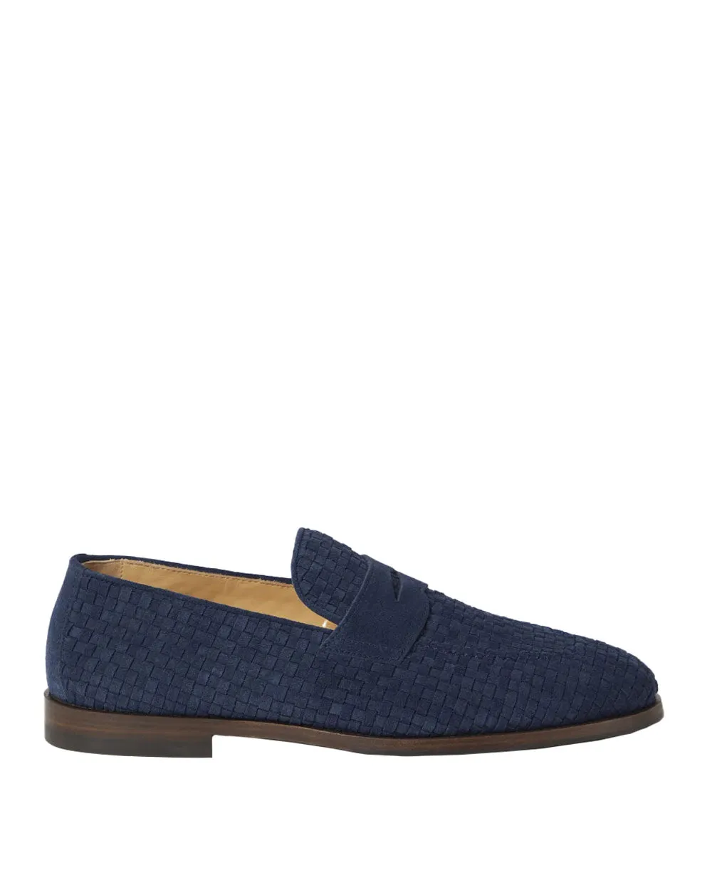 Suede Woven Loafer in Ocean Blue