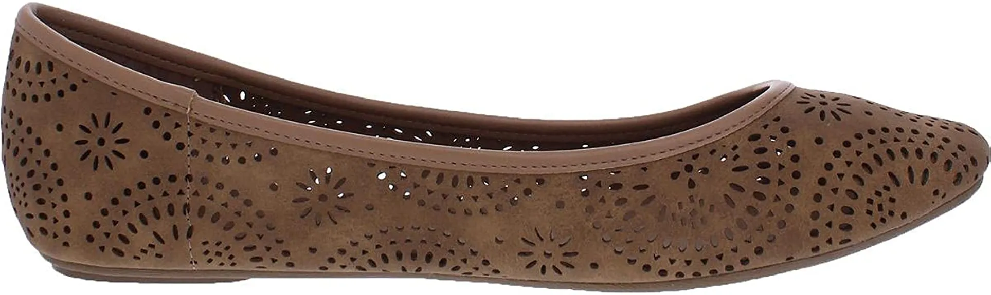Sun   Stone Womens Sophia Perforated Slip On Flats Tan 6 Medium (B,M)
