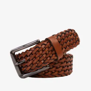 The Mclean Woven Brown Leather Belt