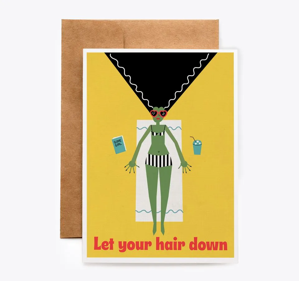 Tiki Bride Birthday Card
