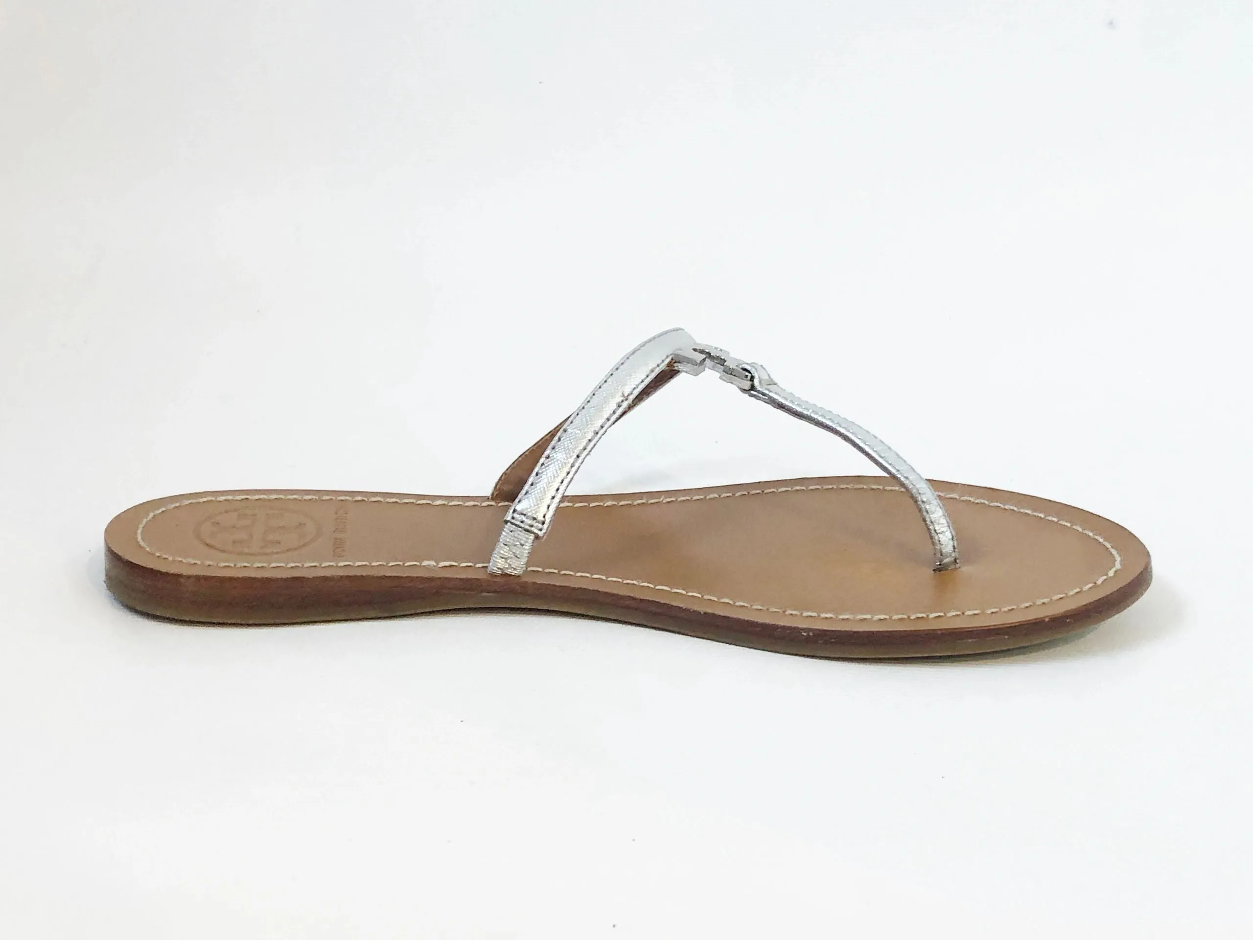 Tory Burch Silver Flip-Flops Size 8