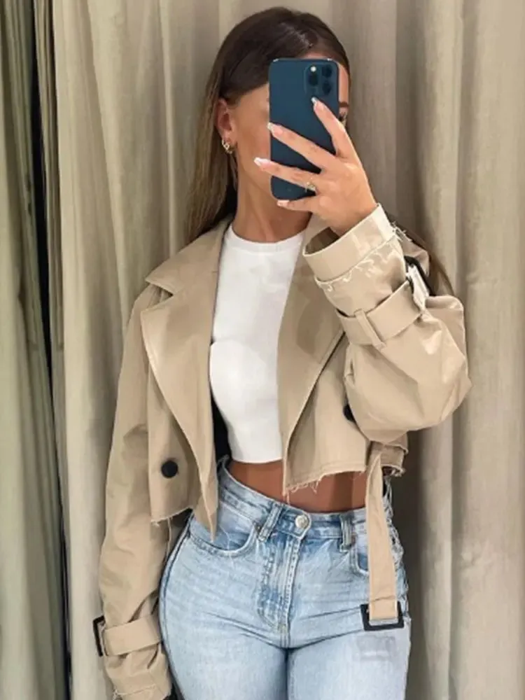 Traf Street-wear Long Sleeve Female Jacket