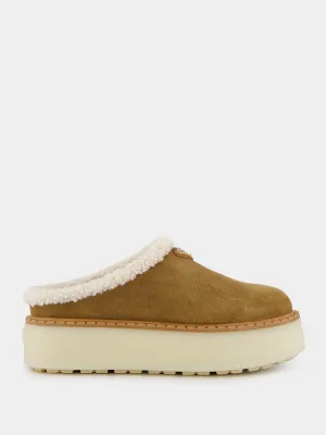 Triangle-Logo Shearling-Lined Slippers