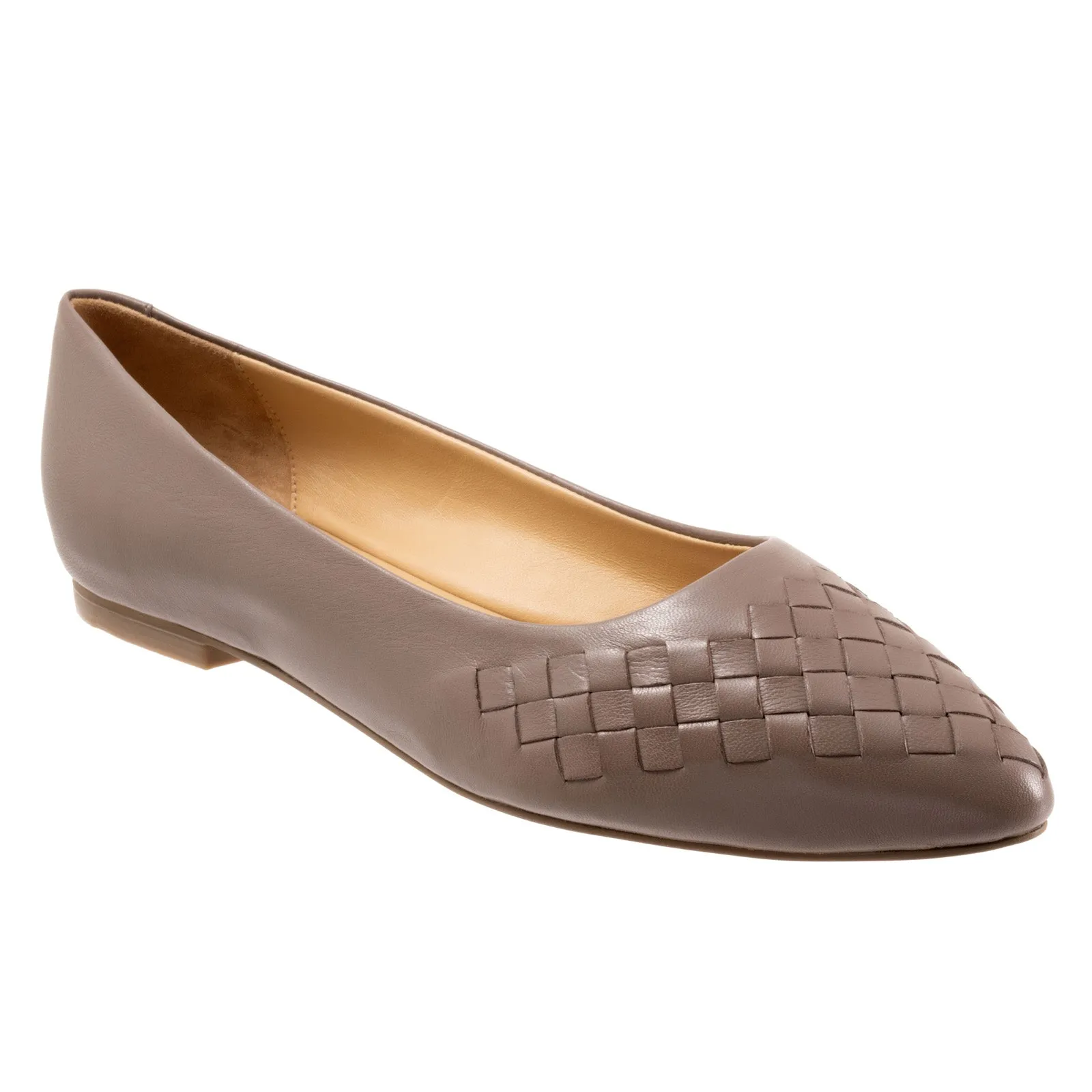 Trotters Estee Woven T1769-117 Womens Brown Narrow Loafer Flats Shoes