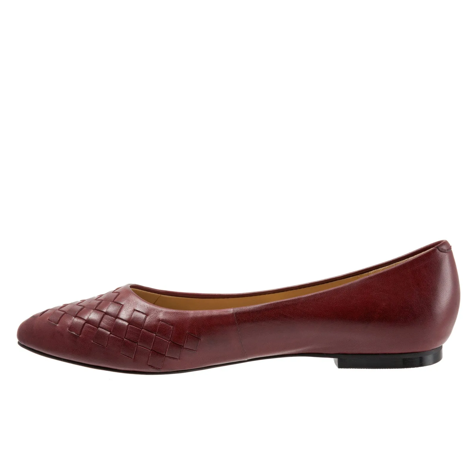 Trotters Estee Woven T1769-601 Womens Red Leather Loafer Flats Shoes