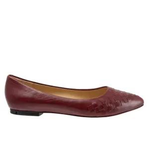 Trotters Estee Woven T1769-601 Womens Red Wide Loafer Flats Shoes