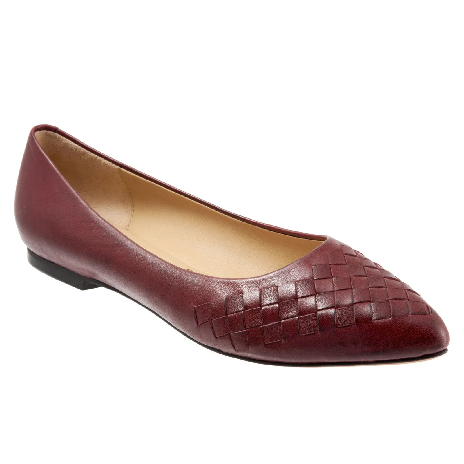 Trotters Estee Woven T1769-601 Womens Red Wide Loafer Flats Shoes