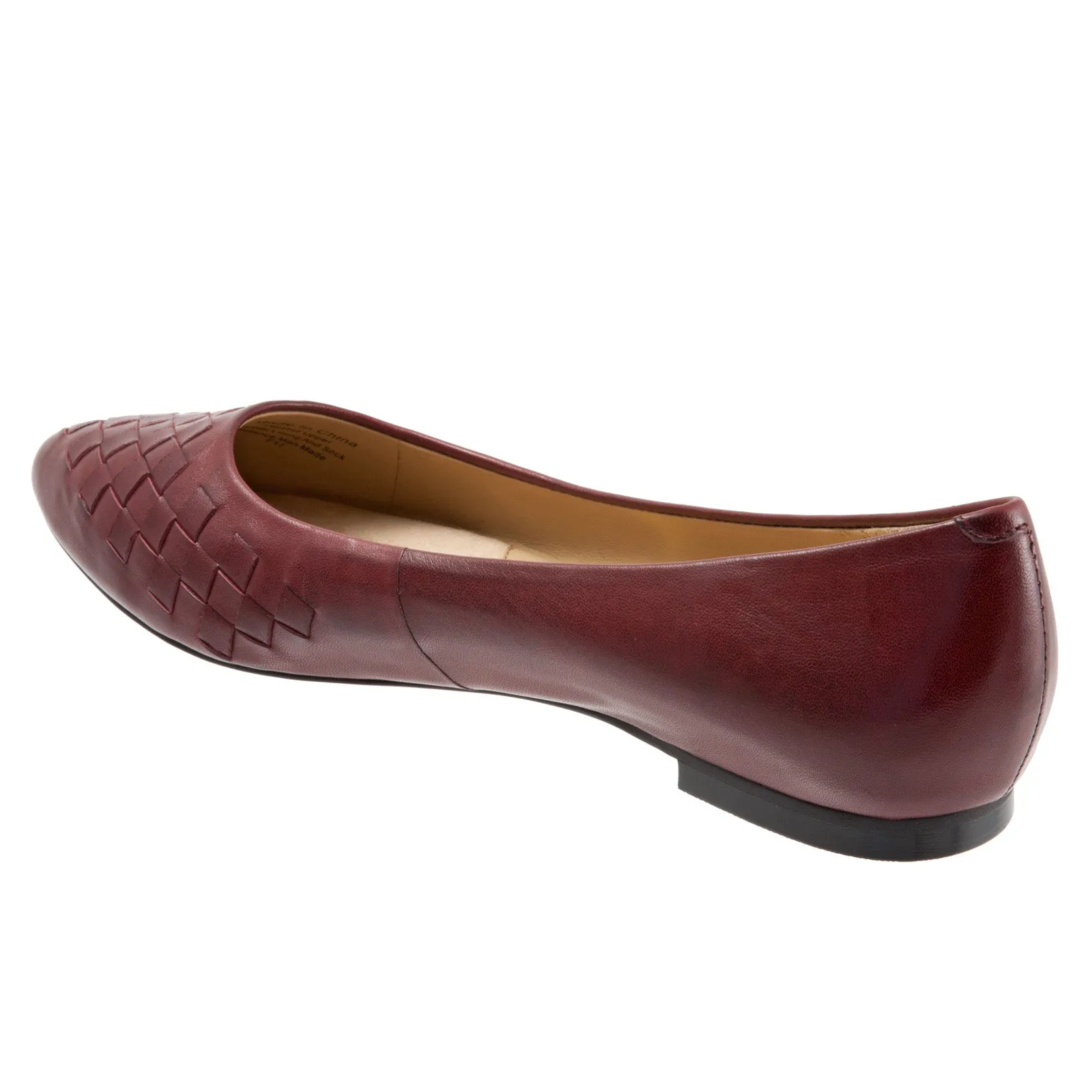 Trotters Estee Woven T1769-601 Womens Red Wide Loafer Flats Shoes