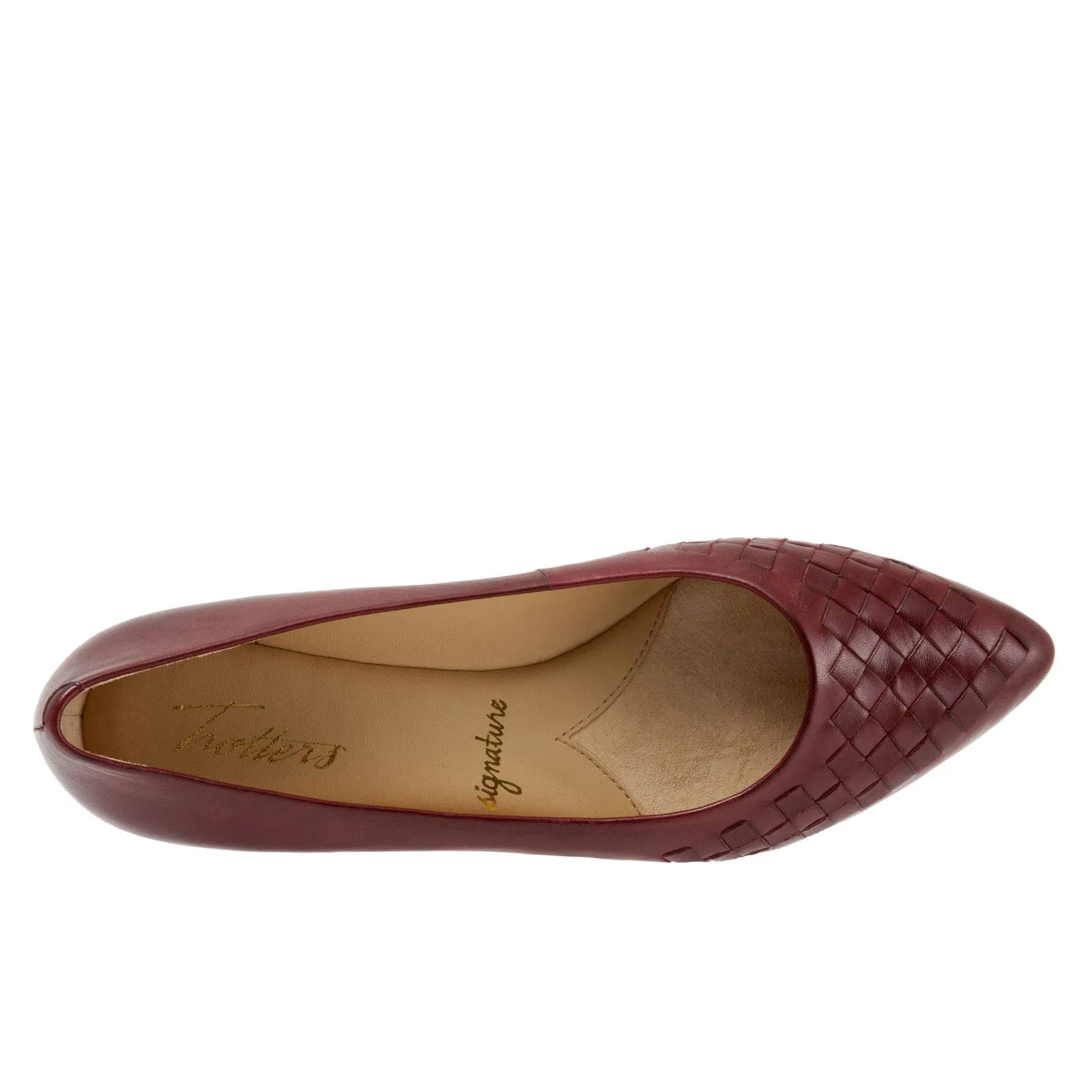 Trotters Estee Woven T1769-601 Womens Red Wide Loafer Flats Shoes