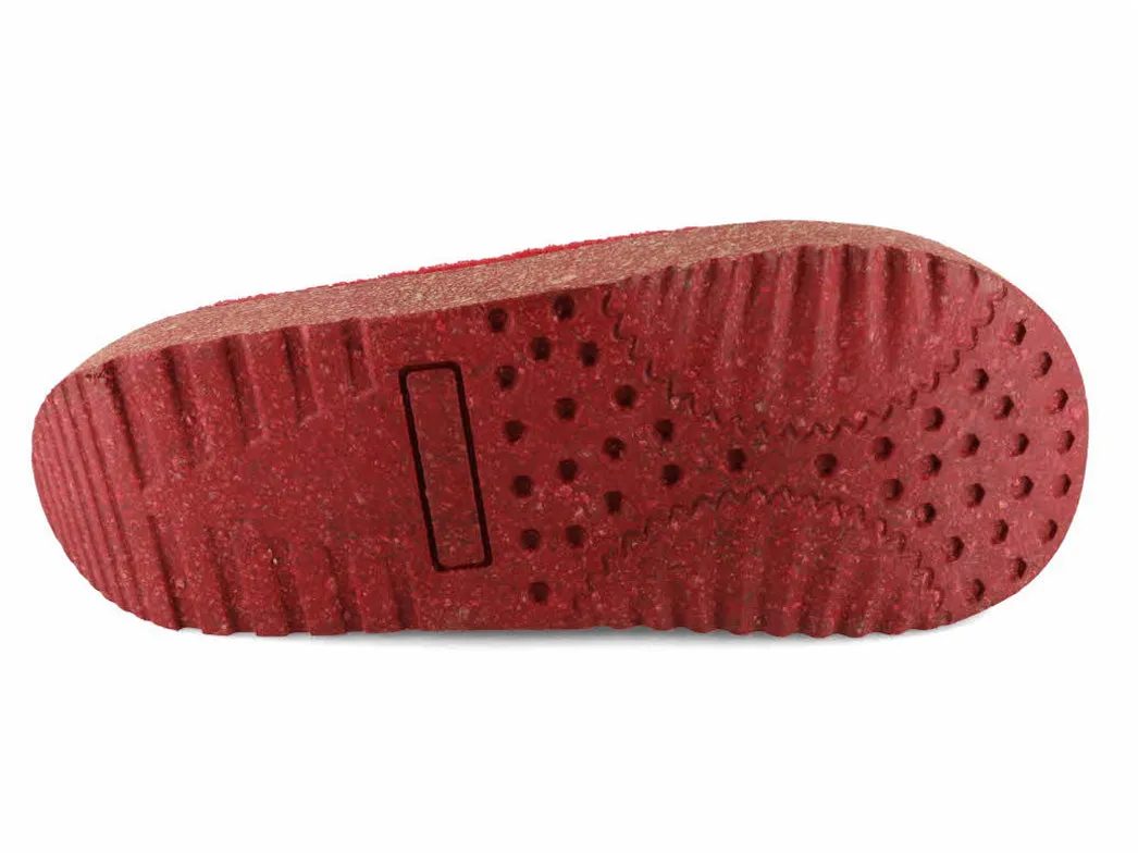 Tuffeln® modern Women's Felt Clogs «Rasant», red