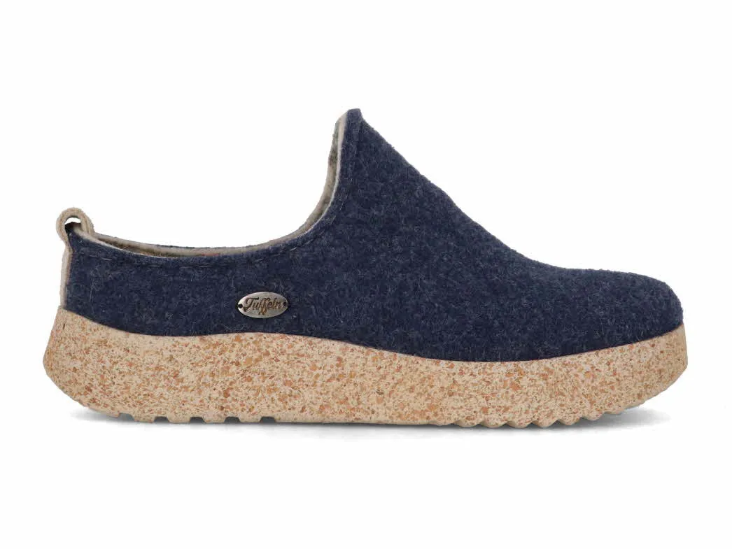 Tuffeln® modern Wool Felt Clogs «Rasant», blue