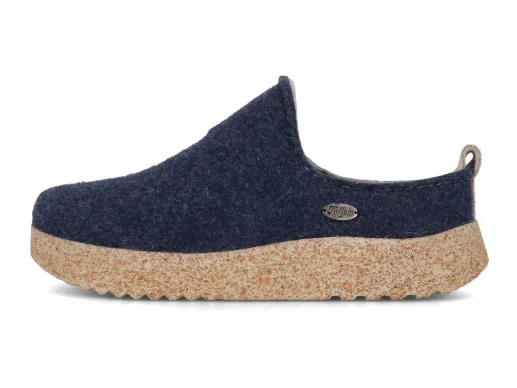 Tuffeln® modern Wool Felt Clogs «Rasant», blue