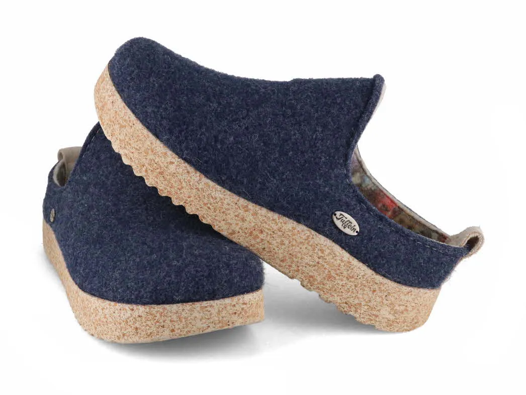 Tuffeln® modern Wool Felt Clogs «Rasant», blue