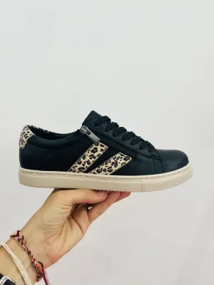 ULTIMATE LEATHER TRAINER || BLACK/LEOPARD
