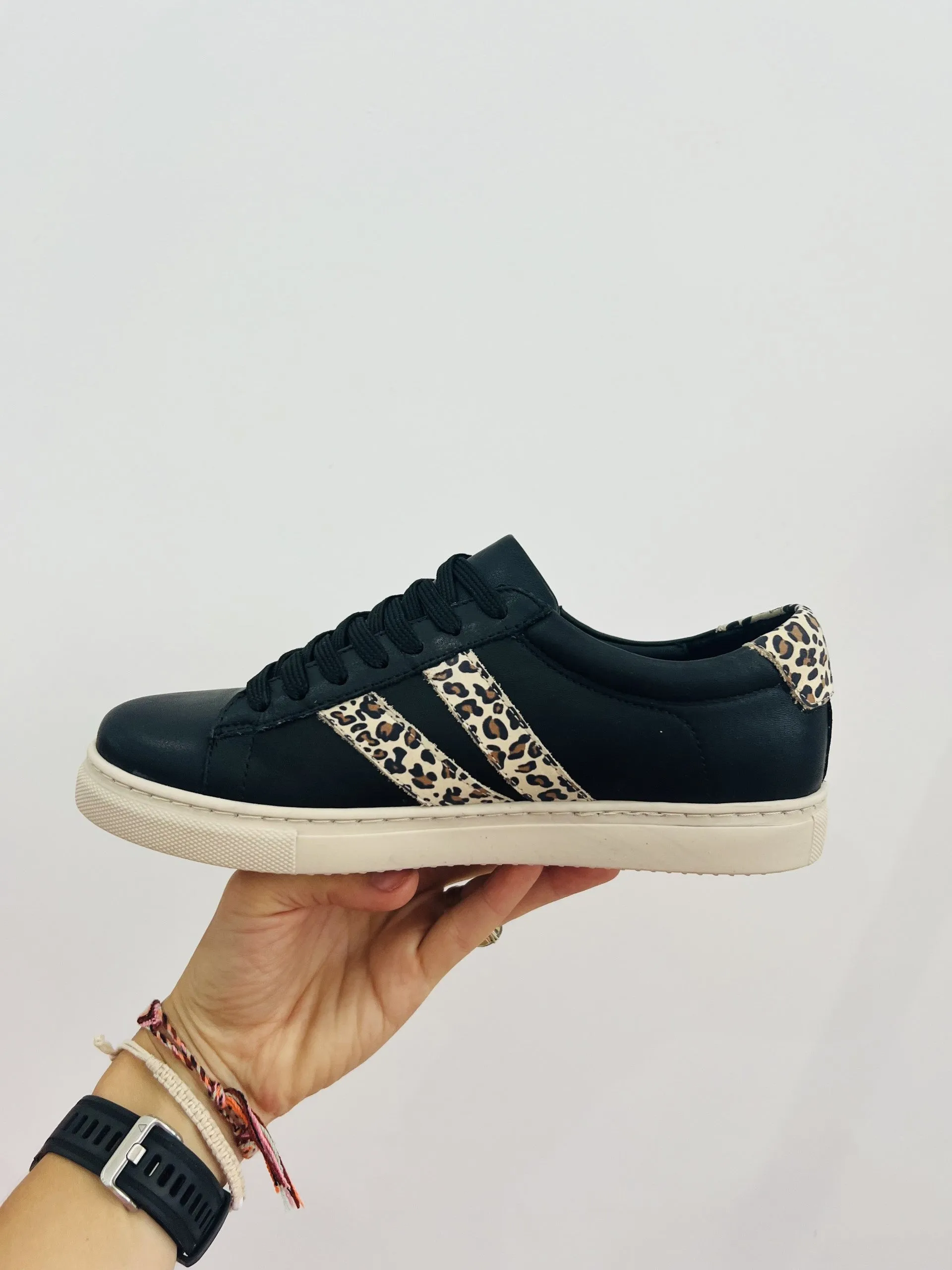 ULTIMATE LEATHER TRAINER || BLACK/LEOPARD