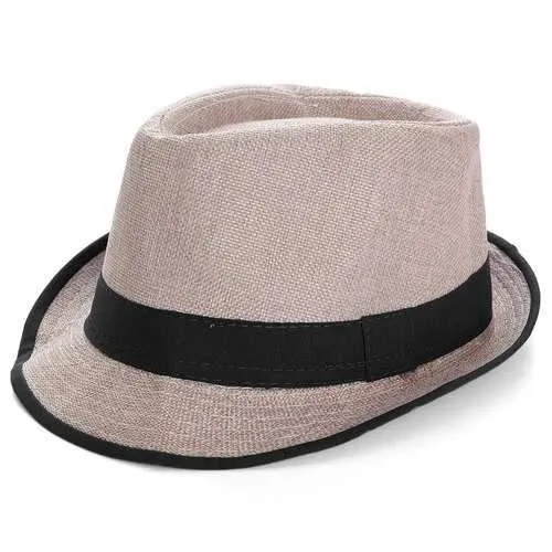 Unisex Men Women Panama Fedora Sun Cap Trilby Straw Gangster Beach Jazz Hat