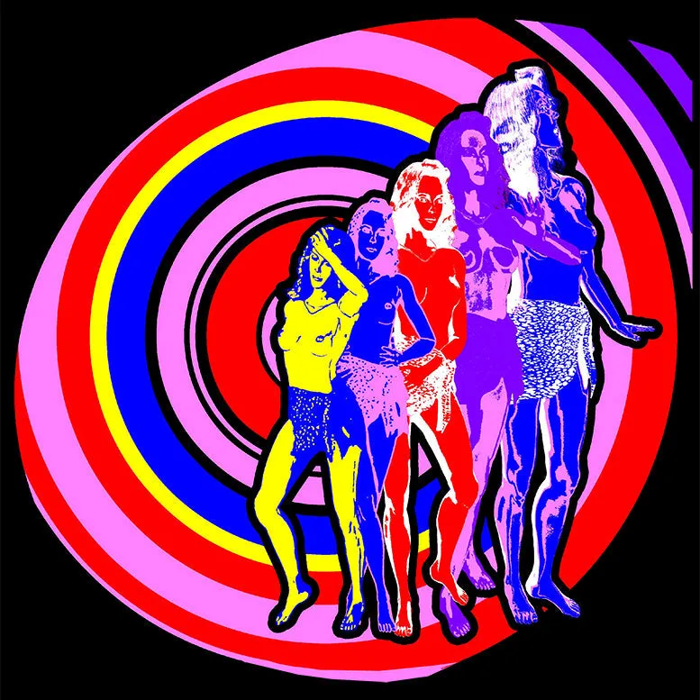 US Brand X Future Retro Spiral Babe Official Women's T-shirt (Black)