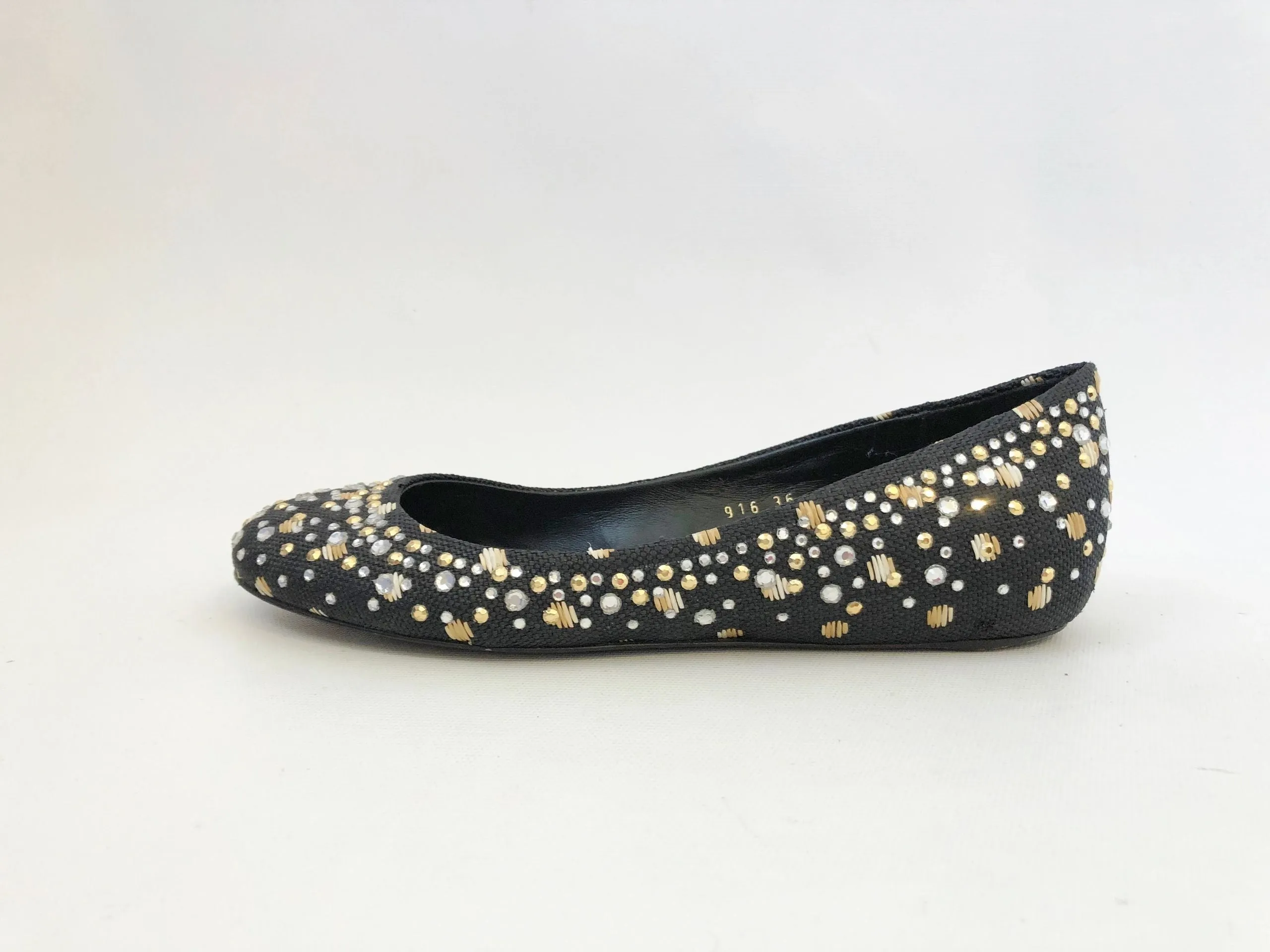 Valentino Embellished Ballet Flat Size 36 It (6 Us)