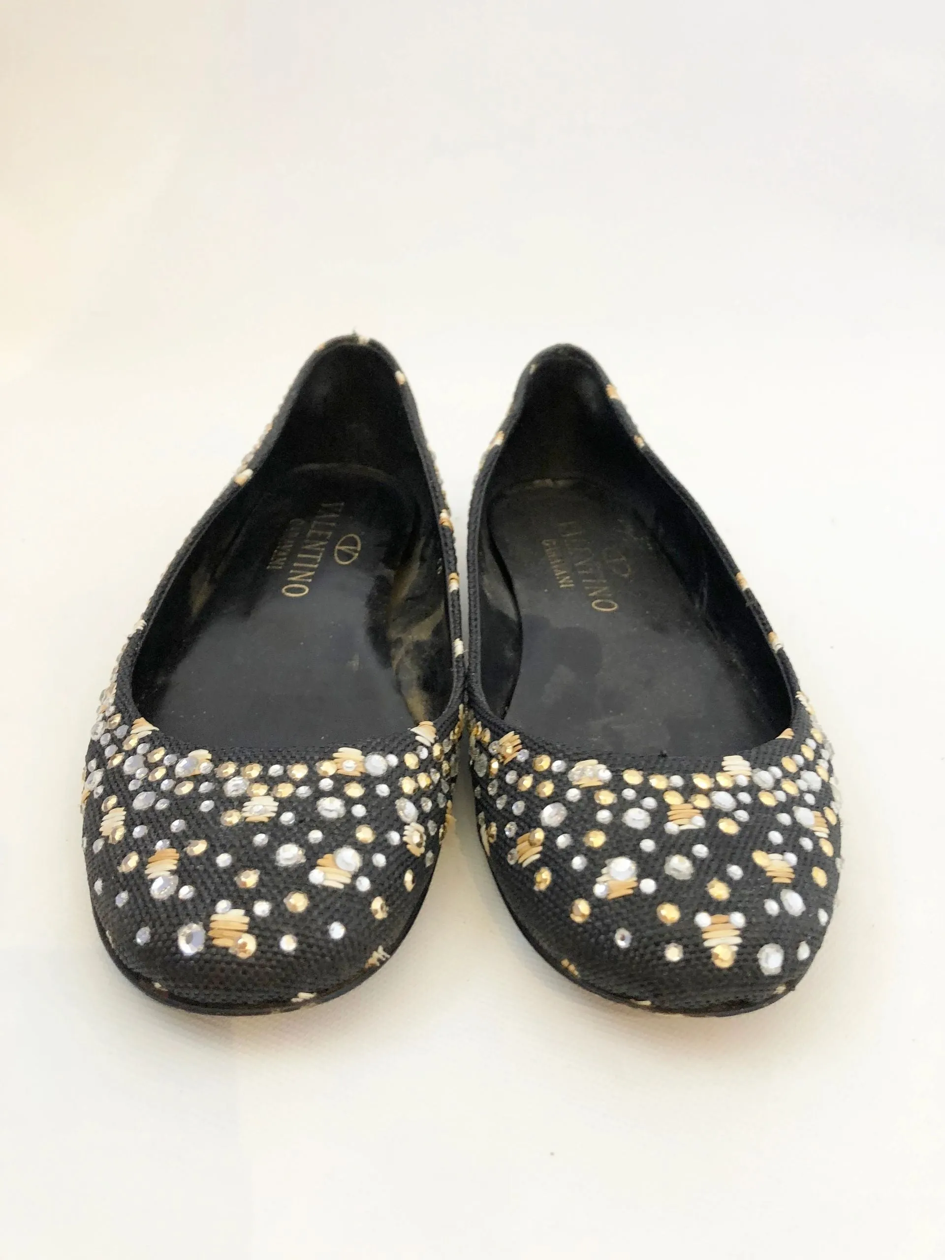 Valentino Embellished Ballet Flat Size 36 It (6 Us)