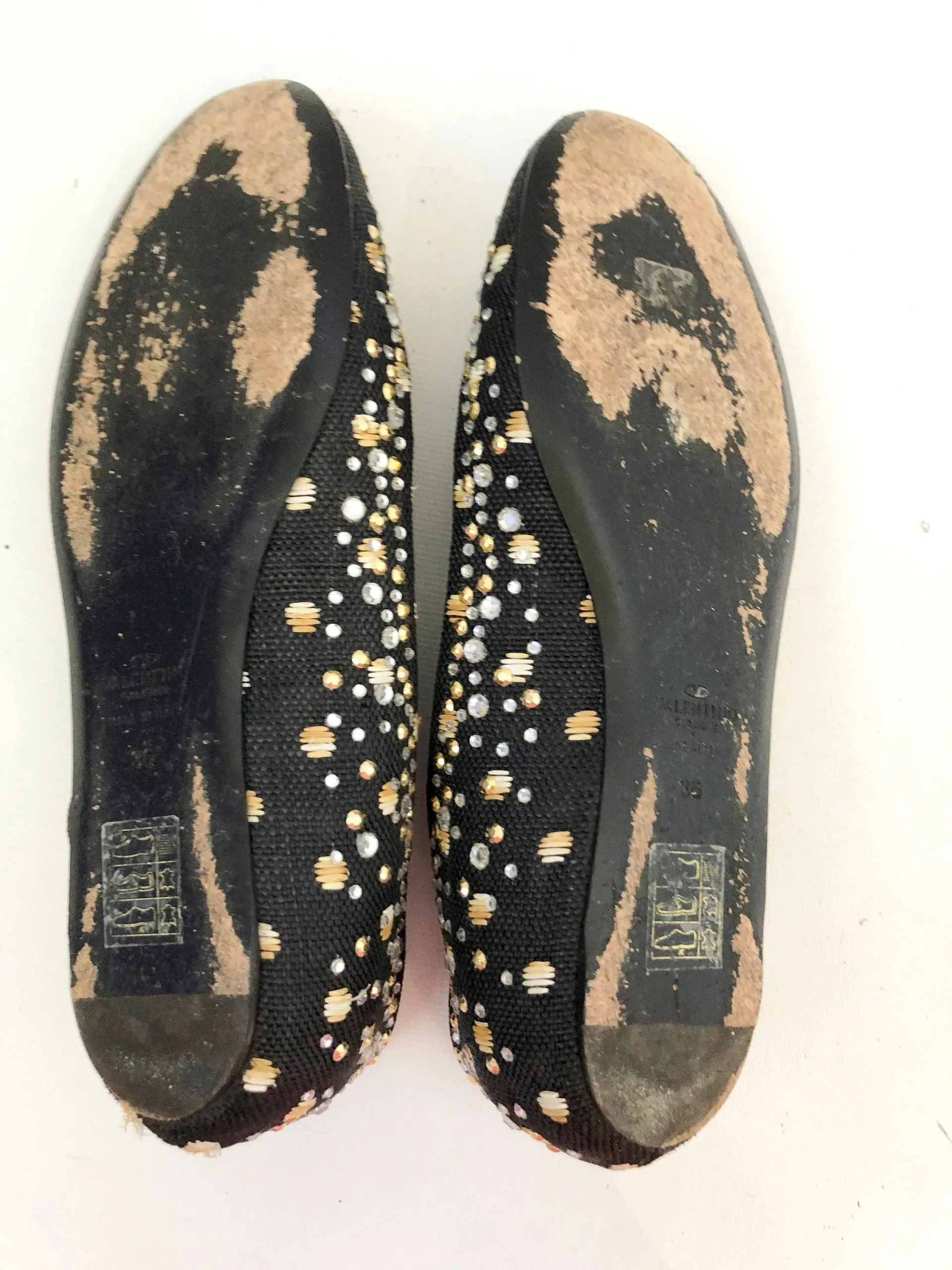 Valentino Embellished Ballet Flat Size 36 It (6 Us)
