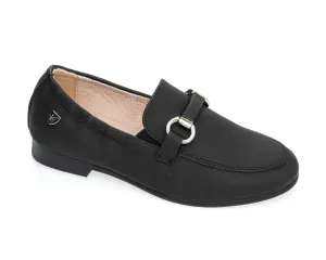 Venettini Black Gum Chain Loafer with Elastic Back