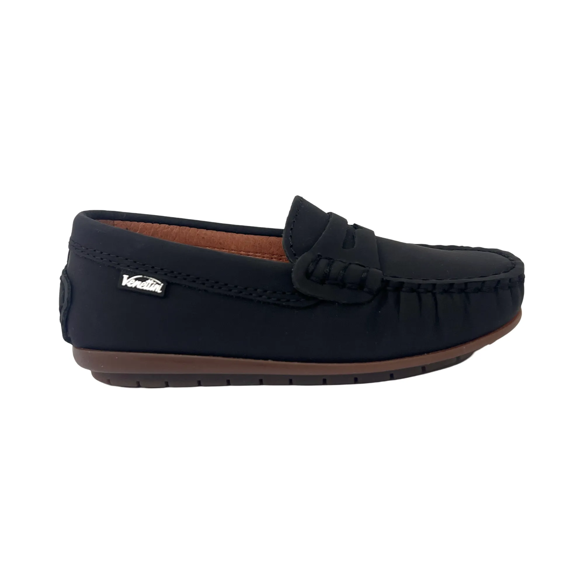 Venettini Black Gum Penny Loafer