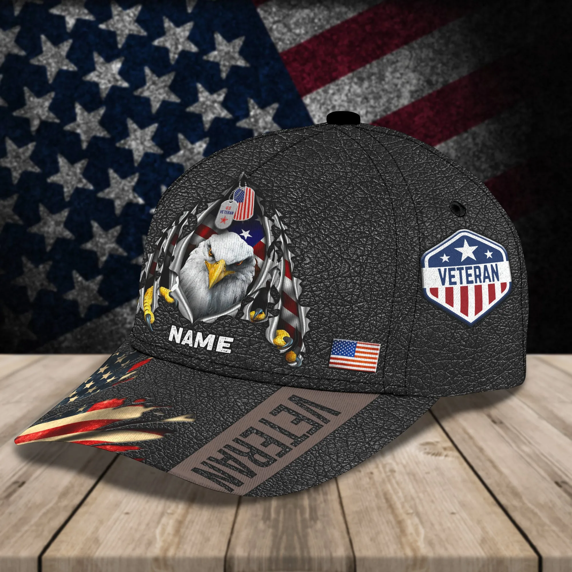 Veteran 3 - Personalized Name Cap - Loop - Vhv-cap-028