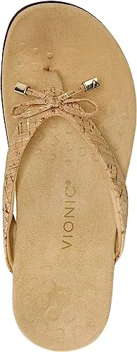 Vionic Women's Bella Toe-Post Sandal Gold Cork