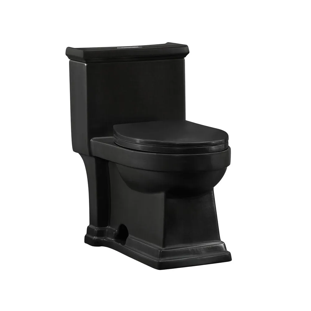 Voltaire One-Piece Elongated Toilet Dual-Flush 1.1/1.6 gpf in Matte Black