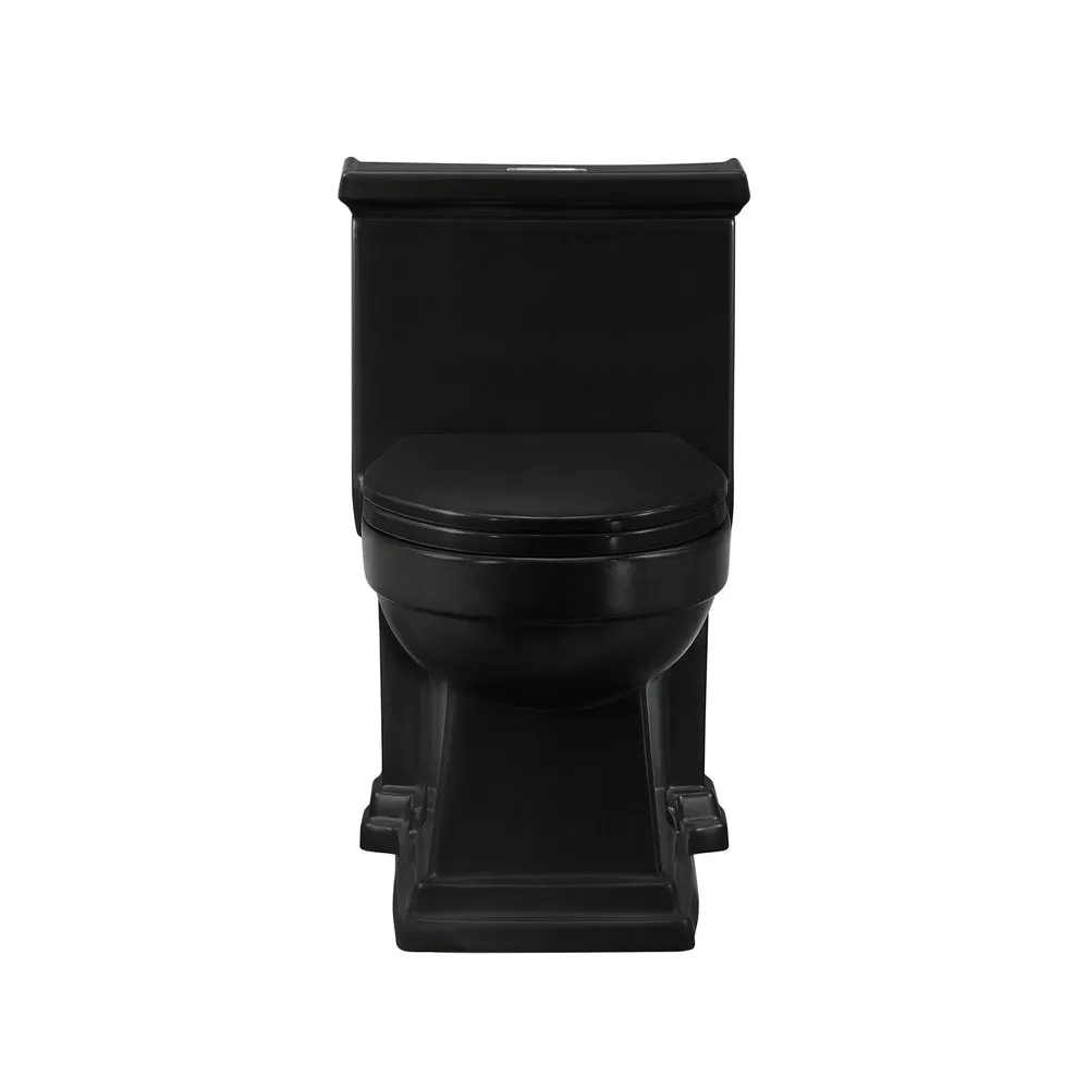 Voltaire One-Piece Elongated Toilet Dual-Flush 1.1/1.6 gpf in Matte Black