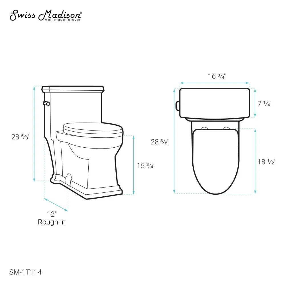 Voltaire One-Piece Elongated Toilet Side Flush 1.28 gpf