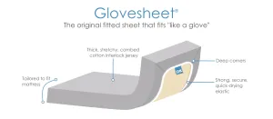White DK Fitted Organic  Moses sheet- up to approx: 66-73 x 28-30cm
